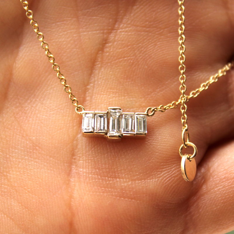 baguette diamonds necklace