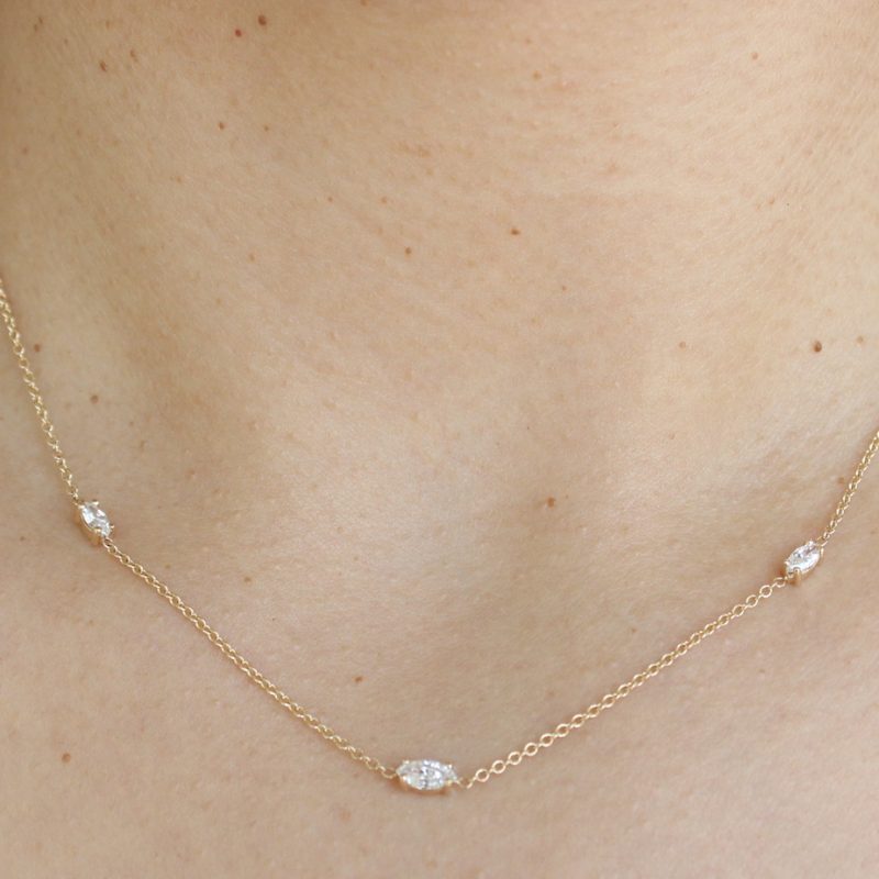 marquise diamond necklace minimalist style
