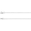 14K White Gold 1mm Cable Chain