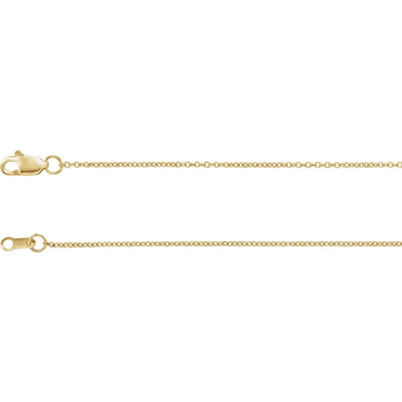 14K Yellow Gold 1mm Cable Chain