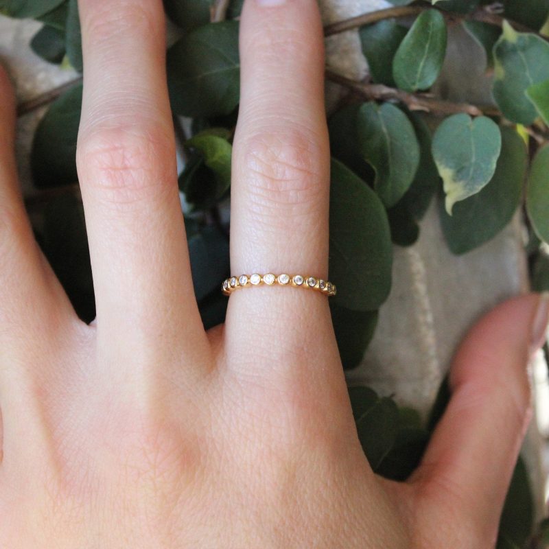 yellow gold diamond wedding band