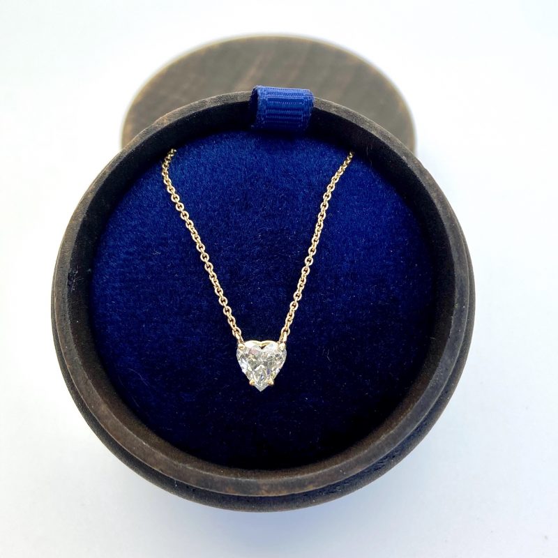 heart shape diamond necklace