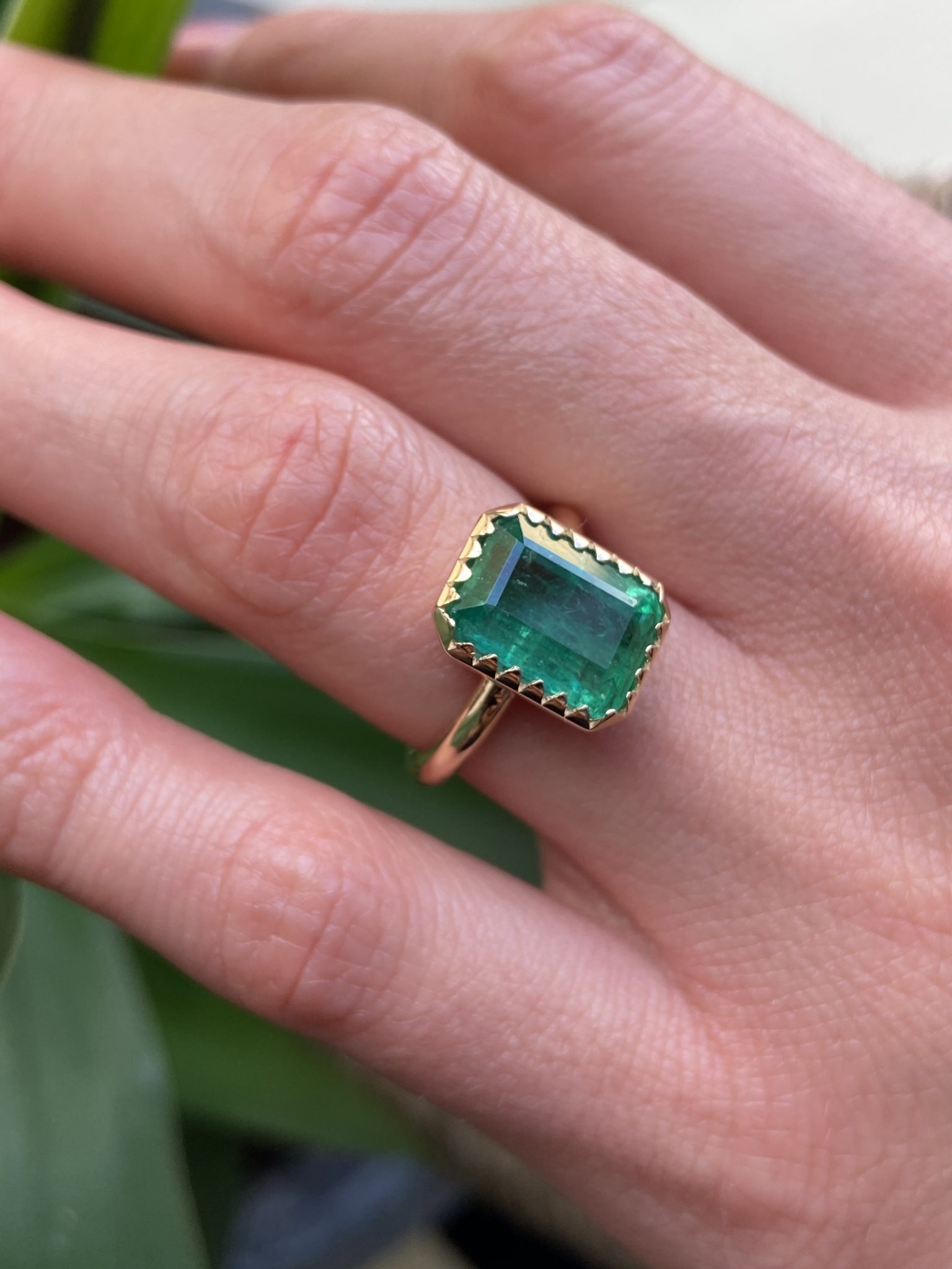14k Yellow Gold Emerald Ring - Gili Mor