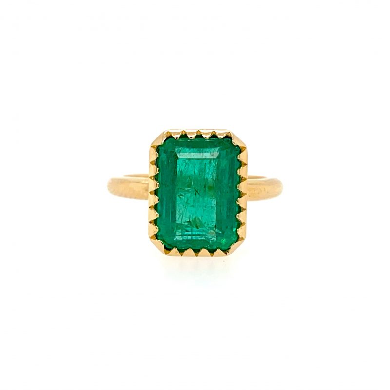 14k Yellow Gold Emerald Ring